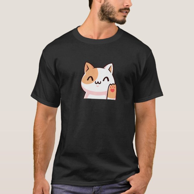 Camiseta Gato Bonito Estilo Uwu (Anverso)