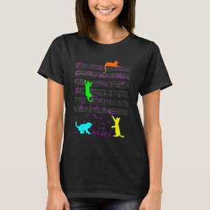 Camiseta Gato Bonito Gatito Notas Musicales Diversidad Músi