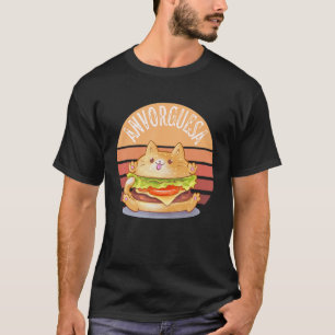 Camiseta Gato Bonito Hamburguesa Meme Anvorguesa Gatinho
