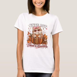 Camiseta Gato Bonito Pero Feral Y Amante De Los Libros Sabo