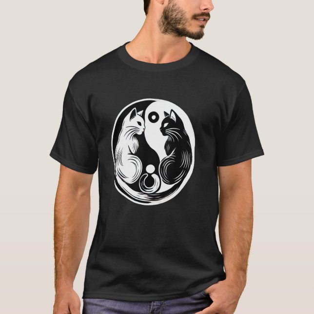 Camiseta Gato bonito Yin Yang (Anverso)