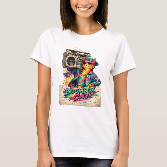 CAMISETA GATO BOOMBOX (Anverso)