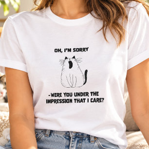 Camiseta Gato bostezando con actitud descarada Humor sarcás