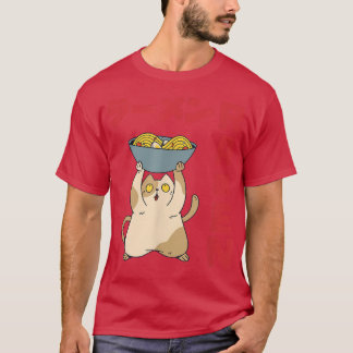 Camiseta Gato Bowl Ramen Anime Noodles Kawaii Sketc Japonés