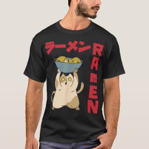 Camiseta Gato Bowl Ramen Anime Noodles Kawaii Sketc Japonés
