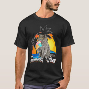 Camiseta Gato británico de pelo corto lindo come cono de he