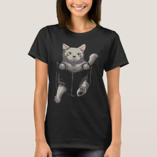 Camiseta Gato Británico de Pelo Corto Se Sienta En La Bolsa