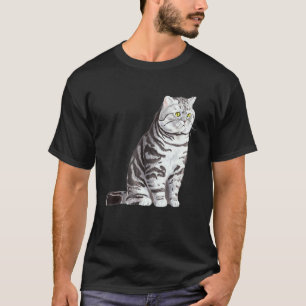 Camiseta Gato británico de pelo corto sentado