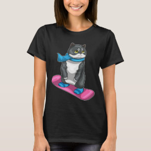 Camiseta Gato británico de pelo corto Snowboard Deportes de