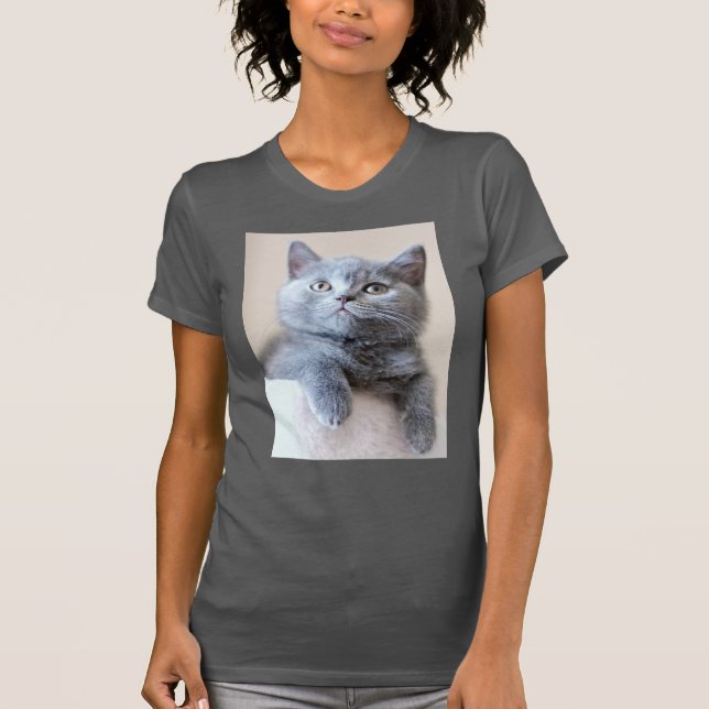 Camiseta Gato británico gris de Shorthair (Anverso)