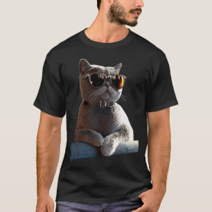Camiseta Gato British Shorthair con Gafas de Sol Amor de Ma