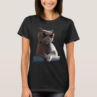 Camiseta Gato British Shorthair con Gafas de Sol Amor de Ma