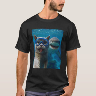 Camiseta Gato British Shorthair Divertido Selfie con Océano