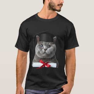 Camiseta Gato British Shorthair Gorro de Ceremonia de Gradu
