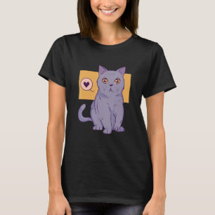 Camiseta Gato British Shorthair Mascota Maullar Amor Corazó