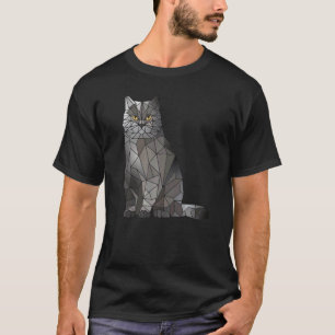 Camiseta Gato British Shorthair Polígono Gatito Geométrico