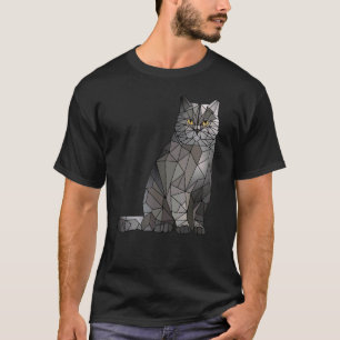 Camiseta Gato British Shorthair Polígono Gatito Geométrico