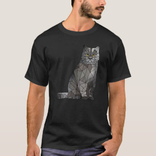 Camiseta Gato British Shorthair Polígono Gatito Geométrico
