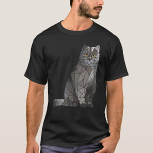 Camiseta Gato British Shorthair Polígono Gatito Geométrico