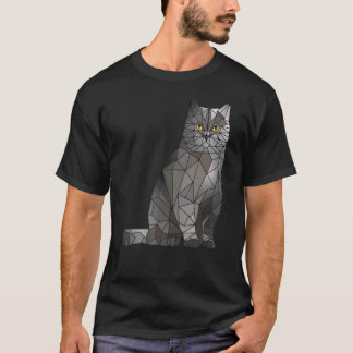 Camiseta Gato British Shorthair Polígono Gatito Geométrico 