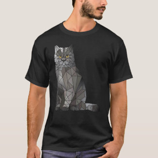 Camiseta Gato British Shorthair Polígono Kitten Geométrico 