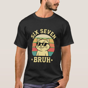 Camiseta Gato Bruh Seis Siete Artístico Animal Retro Sarcás