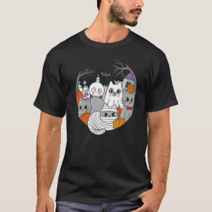 Camiseta Gato Bruja Mummy Lazy Halloween Disstume lindo Kit