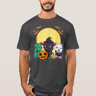 Camiseta Gato Bruja Zombie Vampiro Lazy Halloween Costume C