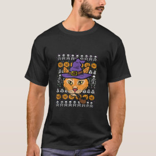 Camiseta Gato Brujo Halloween Disfraces Gracioso Animal Pum