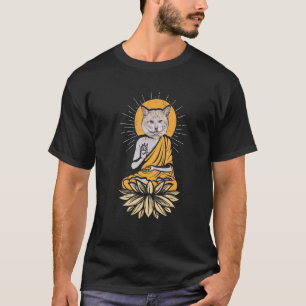 Camiseta Gato Buda Sol  Meditación Budismo  India Budista