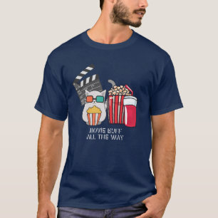 Camiseta Gato Buff de película con palomitas y bebidas