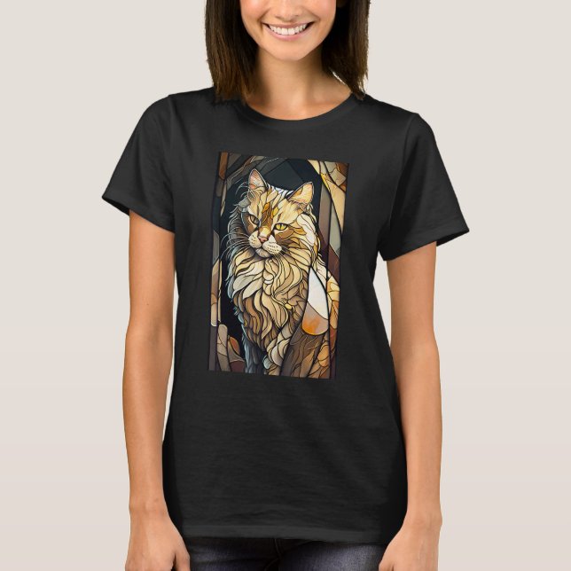 Camiseta Gato Buff de Vidrio Mantenido (Anverso)
