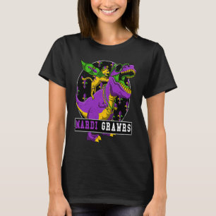 Camiseta Gato Bufón de Mardi Gras Montando Dinosaurio