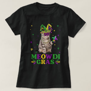 Camiseta Gato Bufón de Meowdi Gras Arte de Mardi Gras