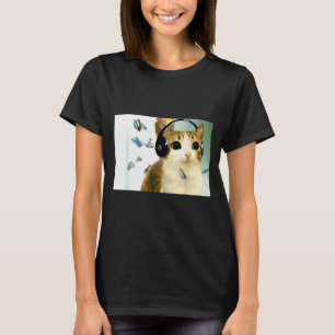 Camiseta Gato Búho Divertido Maldito Meme Divertido Tendenc
