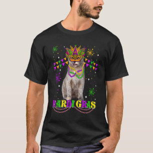 Camiseta Gato burmés lindo del Carnaval Máscara Cuentas Fes