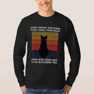 Camiseta Gato Cada Bita Que Toma Comida Graciosa De Gato Vi