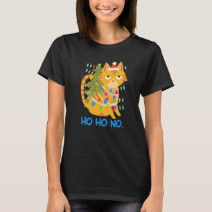 Camiseta gato cadena de luz abeto dueño de gato