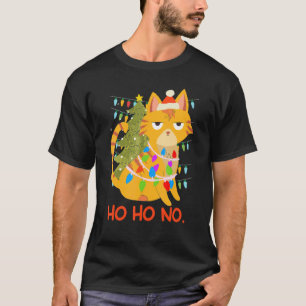 Camiseta gato cadena de luz abeto dueño de gato