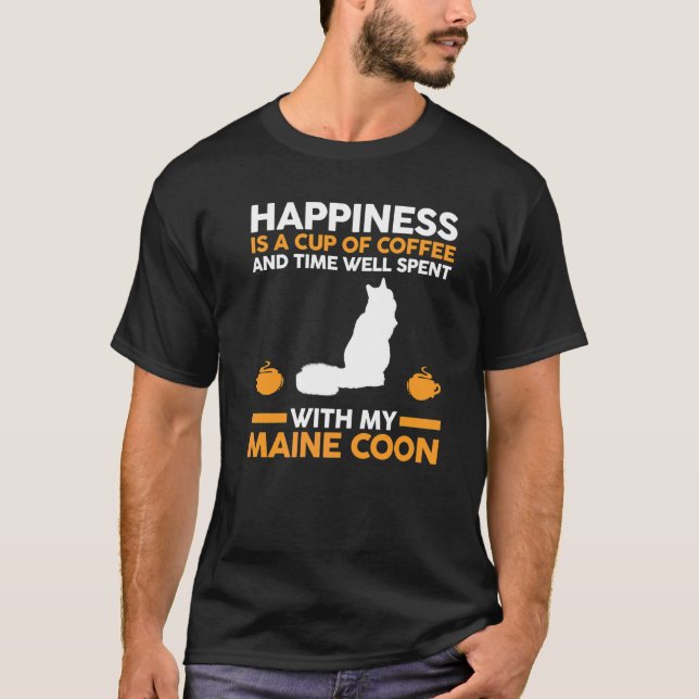 Camiseta Gato Café Maine Coon (Anverso)