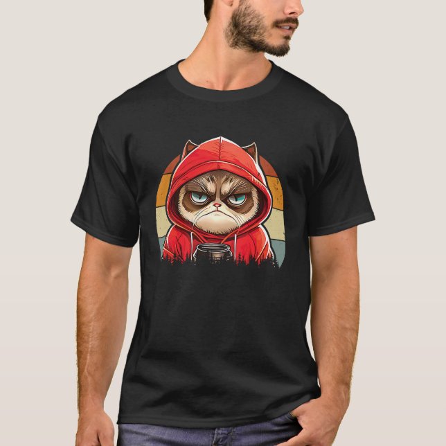 Camiseta Gato café Retro gatos 7 (Anverso)