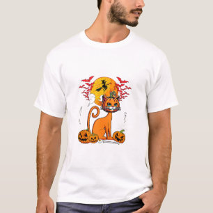 Camiseta Gato Calabaza Tallada Terror Cabeza Halloween Dueñ