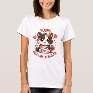 Camiseta Gato Calico Adorable Día de San Valentín