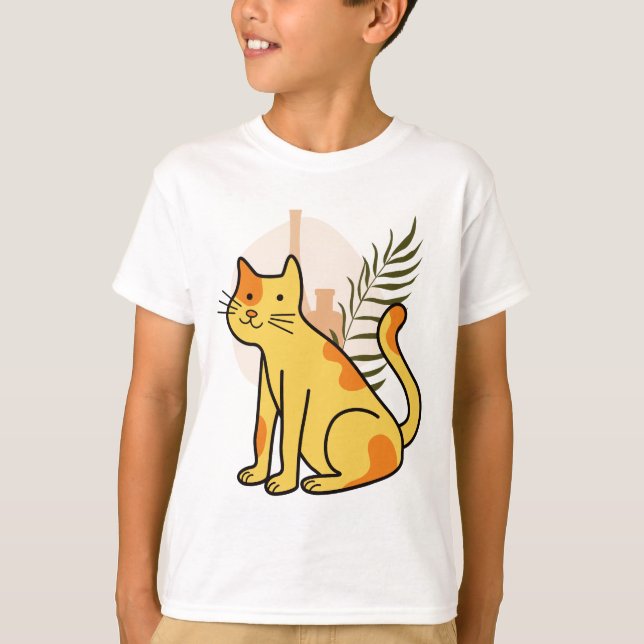 Camiseta Gato Calico Botánico Adorable (Anverso)
