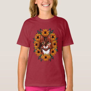 Camiseta Gato Calico Con Susan De Ojos Negros Estado De Mar