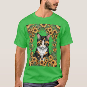 Camiseta Gato Calico de Maryland y Flores de Susana de Ojos
