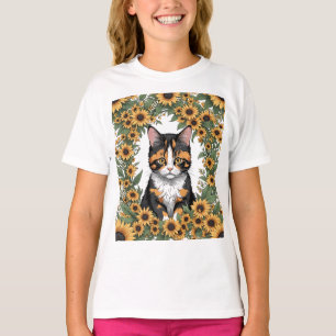 Camiseta Gato Calico de Maryland y Flores de Susana de Ojos