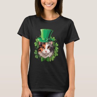 Camiseta Gato Calico Divertido de San Patricio