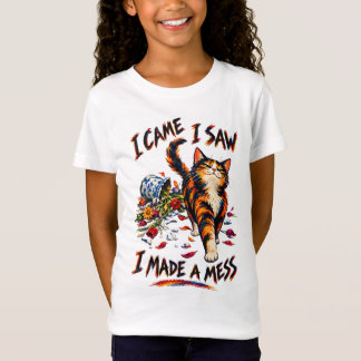 Camiseta Gato Calico Divertido Vine Vi Hice Un Desorden