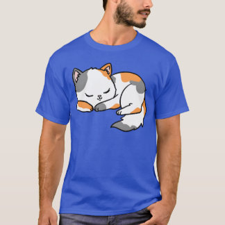 Camiseta Gato calico durmiente para chica del amante del ga